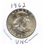 1962 Franklin Silver Half Dollar - Uncirculated