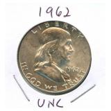 1962 Franklin Silver Half Dollar - Uncirculated