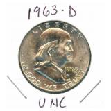 1963-D Franklin Silver Half Dollar - Uncirculated