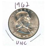 1962 Franklin Silver Half Dollar - Uncirculated