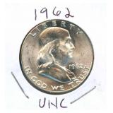 1962 Franklin Silver Half Dollar - Uncirculated