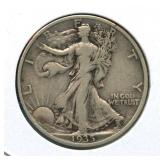1935 Walking Liberty Silver Half Dollar
