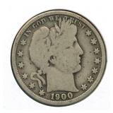 1900-P Barber Silver Half Dollar