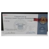 2010-D Buchanan Presidential Dollar & COA - Never