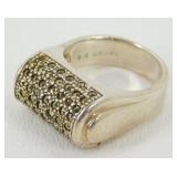 Vintage Sterling Silver Marcasite Ring - Signed