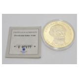 Abraham Lincoln Medallion Layered in 24 kt Gold