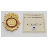 Historic New York Fire Department Replica Badge