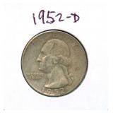 1952-D Washington Silver Quarter