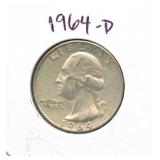 1964-D Washington Silver Quarter