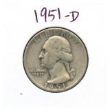 1951-D Washington Silver Quarter