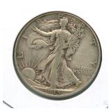 1945 Walking Liberty Silver Half Dollar