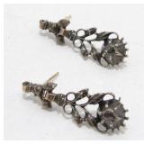 Diamonds Set in Fancy Dangling Earrings