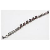 Vintage Sterling Silver and Hessonite Garnet