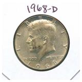 1968-D Kennedy Silver Half Dollar - 40% Silver