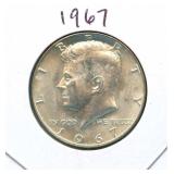 1967 Kennedy Silver Half Dollar - 40% Silver