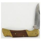 Vintage Brass and Wood Thailand Folding Pocket