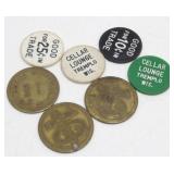 7 Old Trempealeau, Wis., Bar Tokens