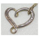 Sterling Silver Heart Pendant on 30 inch Italy