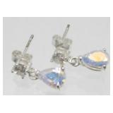 Sterling Silver and Aurora Borealis Pierced