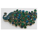 Jeweled Peacock Brooch Pendant - Very Large, 4 ?ï¿½