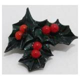 Vintage 1950ï¿½s Holly and Berry Brooch - Christmas