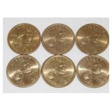 Group of 6 Sacagawea Dollar Coins