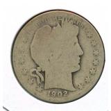 1902-P Barber Silver Half Dollar
