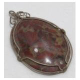 Red Creek Jasper Wrapped in Sterling Silver