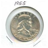 1955 Franklin Silver Half Dollar