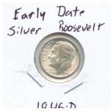 Early Date 1946-D Roosevelt Silver Dime