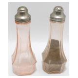 * Pink Depression Floral Salt & Peppers - Nice