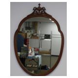 ** Antique Oval Wooden Federal Style Mirror -