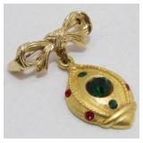 Vintage Jeweled Pin - Signed Dale