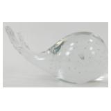 * Vintage Whale Glass Paperweight