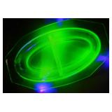 * Uranium Glass Relish Dish Vintage