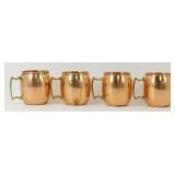 Set of 4 Copper Cups w/ Handles
