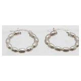 Jewelry: Vintage Sterling Silver Hoop Earrings -
