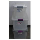 * 3 Sterilite Clear Totes
