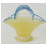 * Glass Yellow and Blue Basket