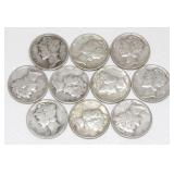10 Mercury Silver Dimes