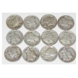 12 Mercury Silver Dimes