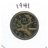 1941 Canadian Silver Quarter