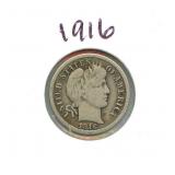 1916 Barber Silver Dime