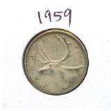 1959 Canadian Silver Quarter