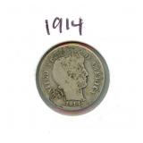 1914 Barber Silver Dime