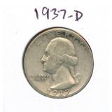 1937-D Washington Silver Quarter