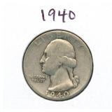1940 Washington Silver Quarter