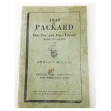 Vintage 1940 Packard Automobile Ownerï¿½s Manual