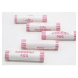 5 Rolls of Uncirculated Lincoln Memorial Cents