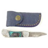 New Damascus Blade Folding Pocket Knife with